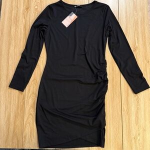 BTFBM Chic Long Sleeve Black Dress